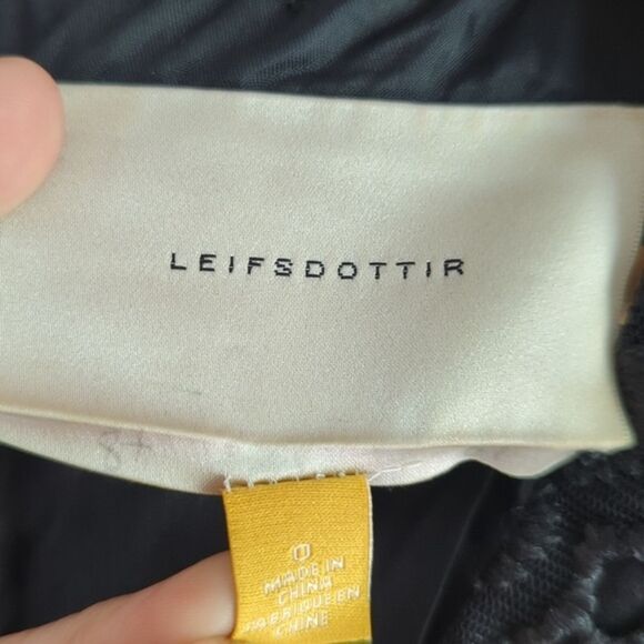 LEIFSDOTTIR Anthropologie Lingonberry Black Lacey Fit and Flare Mini Dress 0 - Picture 8 of 10